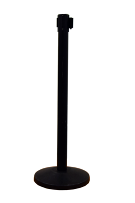 Black Retractable stanchion with 6' black belt
