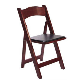Padded folding chair, mahogany