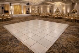FLOOR LOCK – Dance Floor – White Finish 1.6′ X 1.6′ SECTIONS