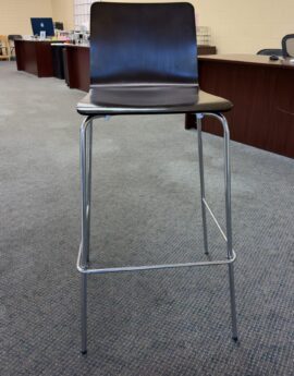 DARK BROWN BAR STOOL WITH BACKREST