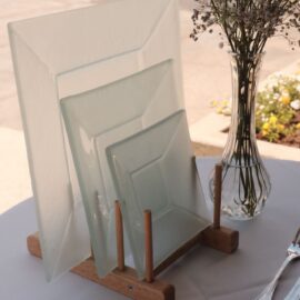 Frosted glass dinnerware