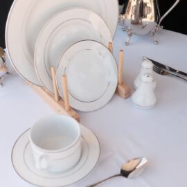 Silver band dinnerware