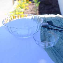 Scalloped glass bowls