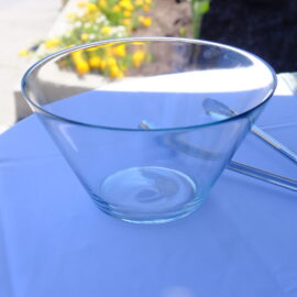 Glass serving bowl