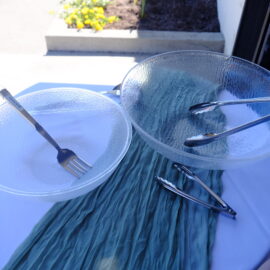 Plastic salad bowls