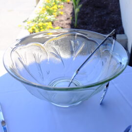 Large glass salad bowl