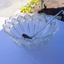 Crystal punch bowl with ladle